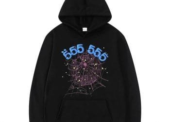 Sp5der 555555 Angel Number Men Black Hoodie